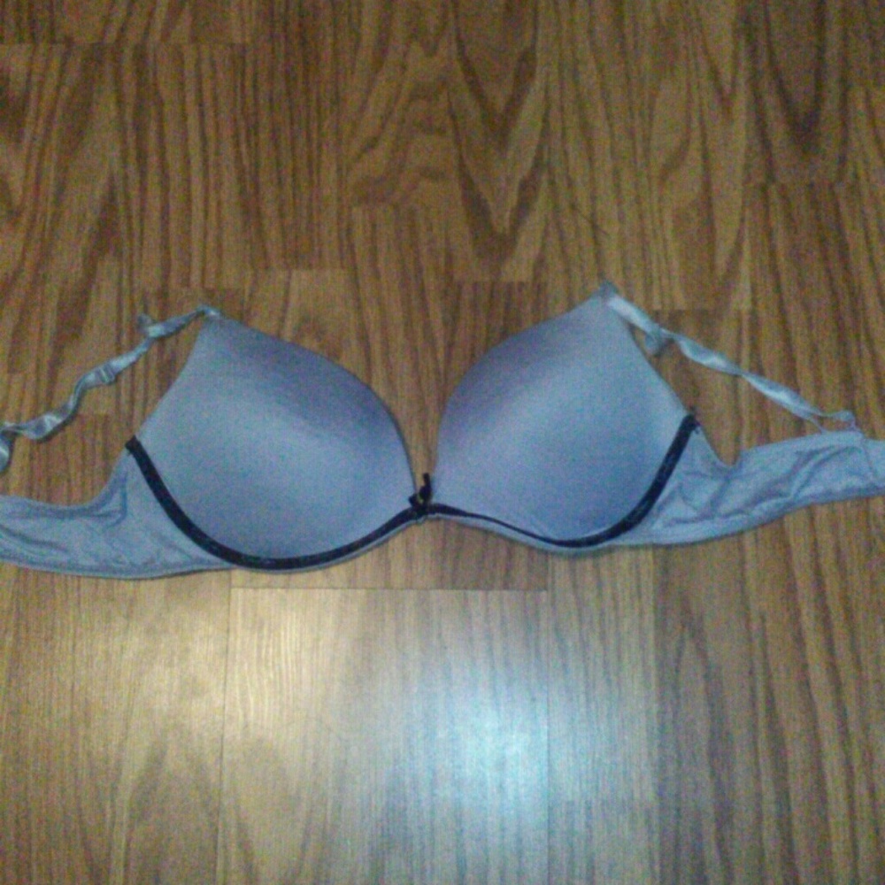 Baby Blue and Black Bra